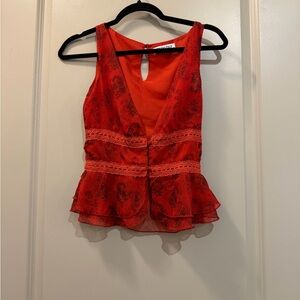Princess Polly Scarlet Lace Peplum Blouse